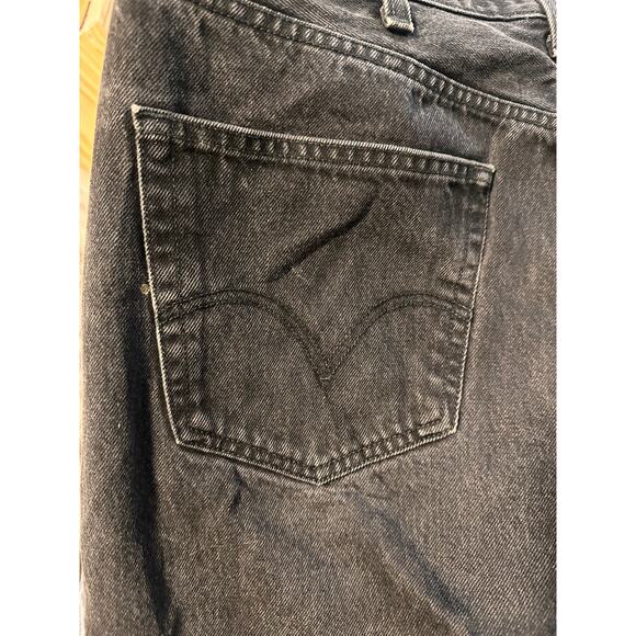 Levi 501 Jeans Mens 38x32 Black Distressed Cotton Denim Pants - Picture 7 of 10